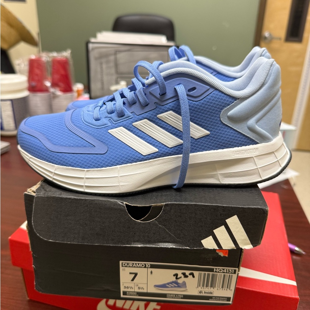 Adidas Duramo Blue and White Running Shoes